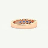 0.49 TCW Round Shaped September-Sapphire Birthstone Wedding Band 9
