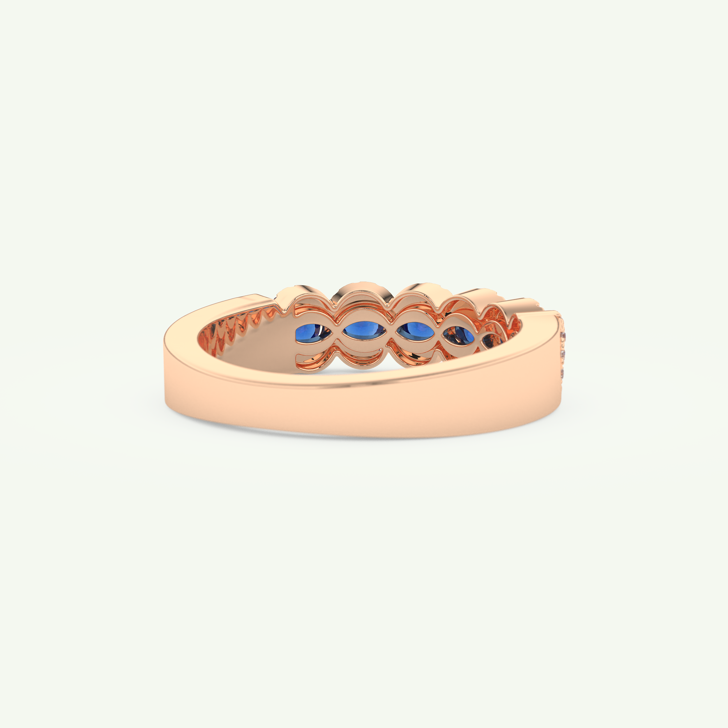 0.49 TCW Round Shaped September-Sapphire Birthstone Wedding Band 9
