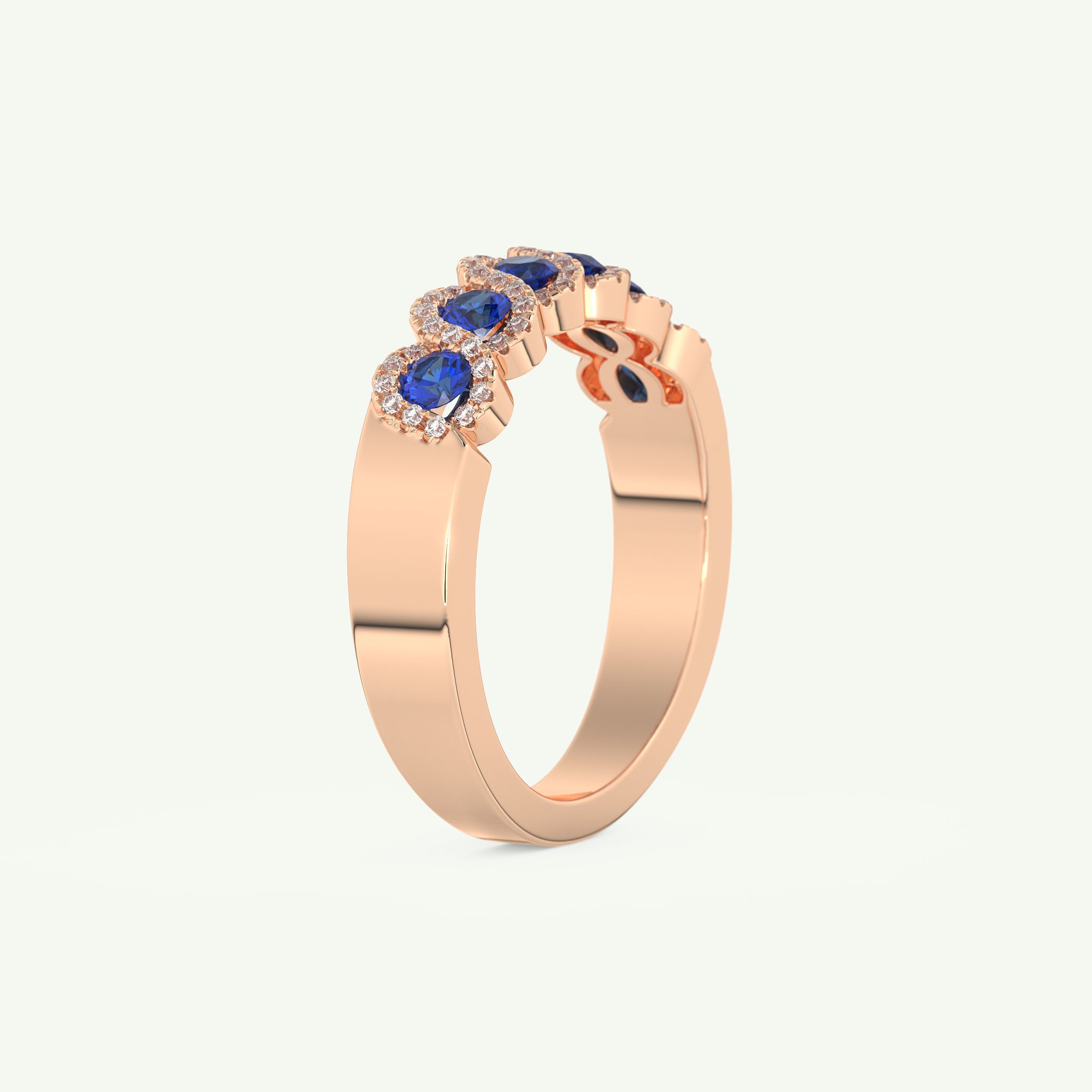 0.49 TCW Round Shaped September-Sapphire Birthstone Wedding Band 10
