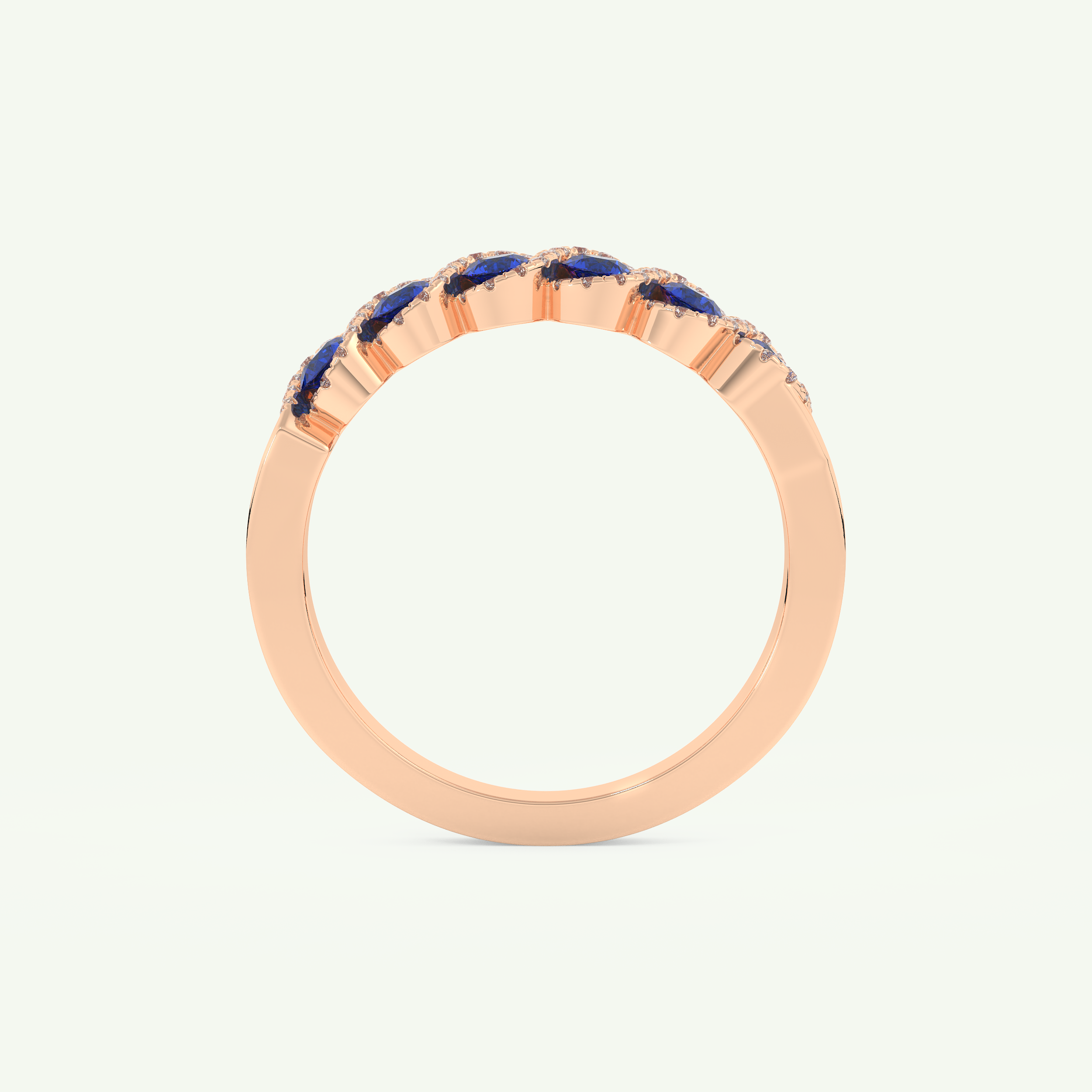 0.49 TCW Round Shaped September-Sapphire Birthstone Wedding Band 11