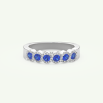 0.49 TCW Round Shaped September-Sapphire Birthstone Wedding Band 13
