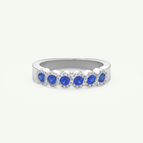 0.49 TCW Round Shaped September-Sapphire Birthstone Wedding Band 13