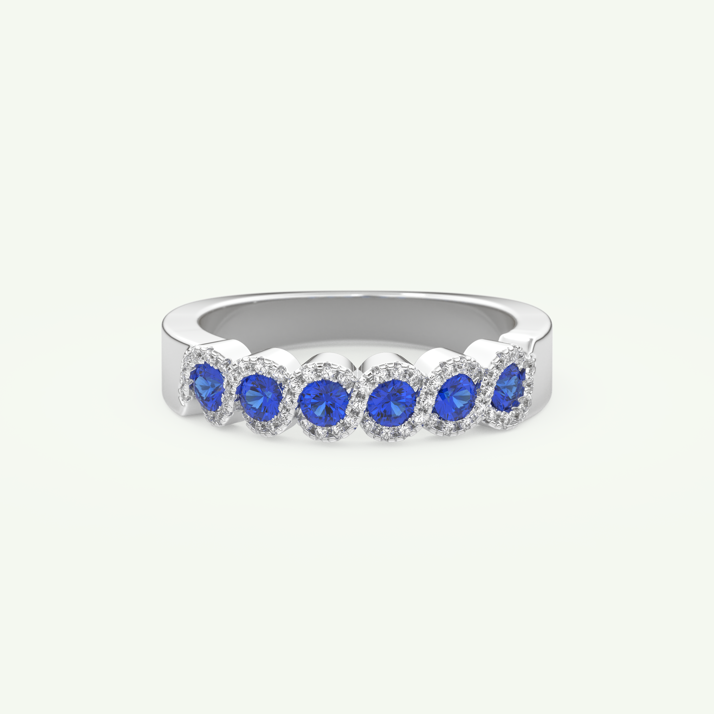 0.49 TCW Round Shaped September-Sapphire Birthstone Wedding Band 13