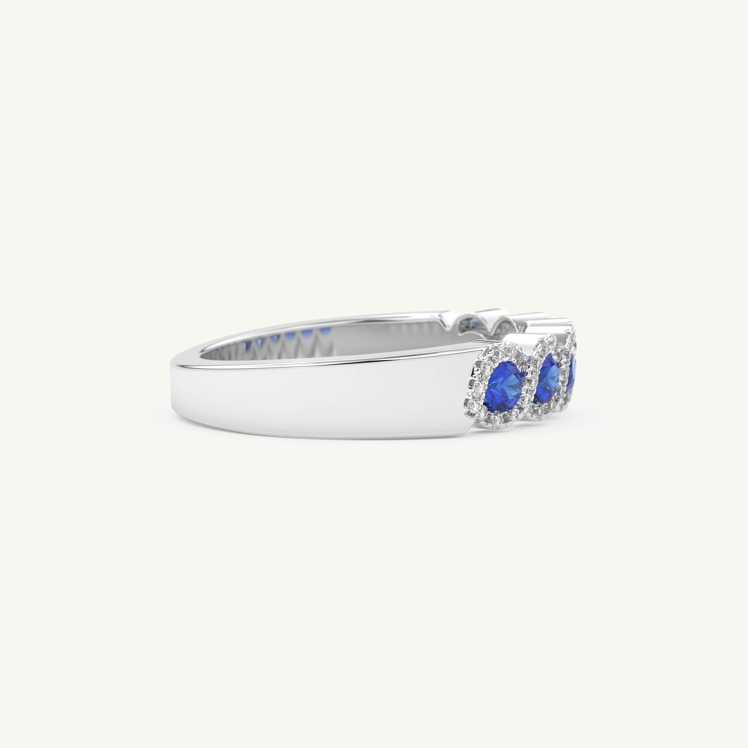0.49 TCW Round Shaped September-Sapphire Birthstone Wedding Band 14