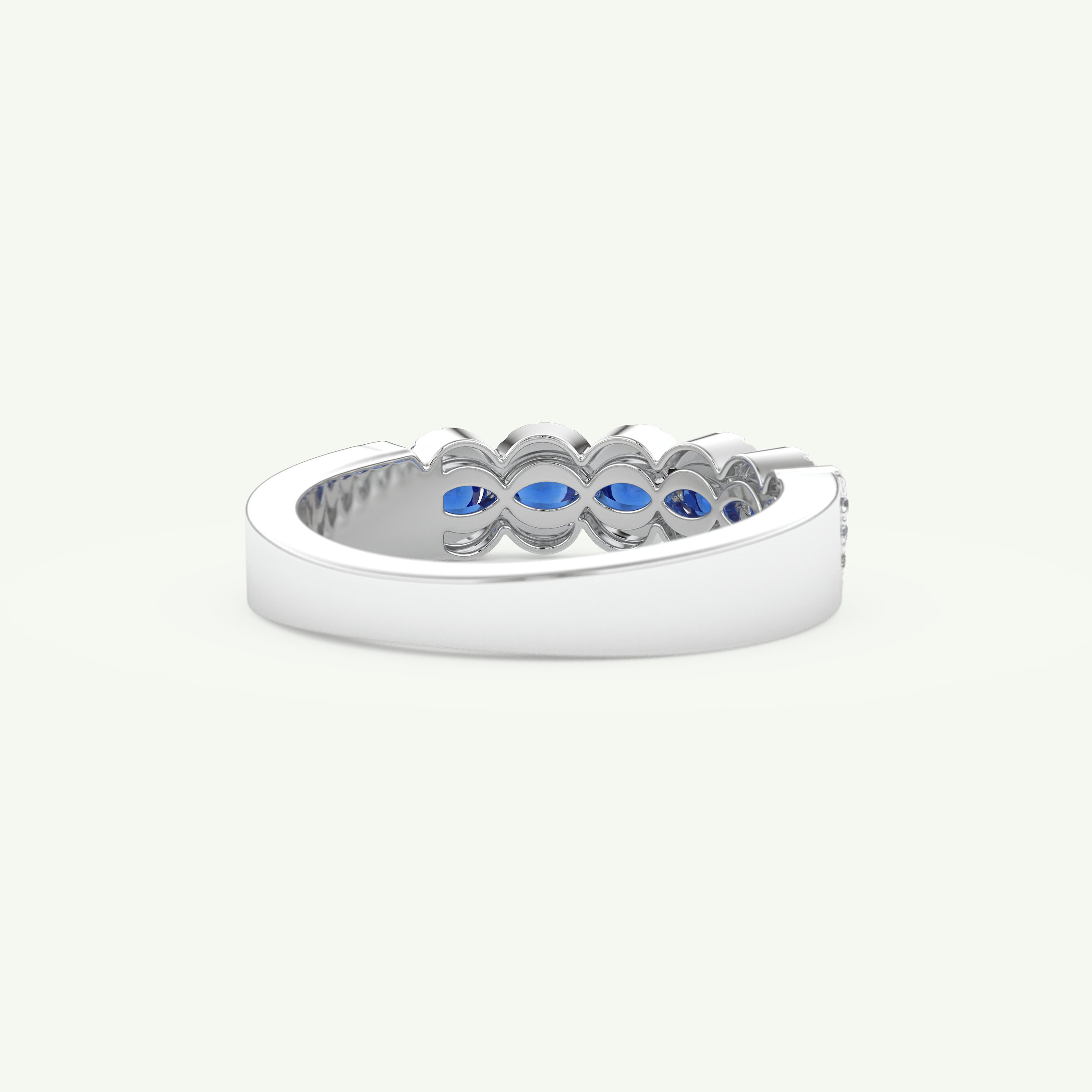 0.49 TCW Round Shaped September-Sapphire Birthstone Wedding Band 15