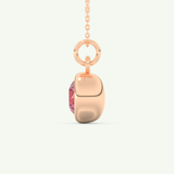0.81 CT Round October-Tourmaline Bezel & Solitaire Birthstone Necklace 8