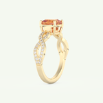 1.78 CT Cushion Cut Pave November-Citrine Birthstone Engagement Ring 4