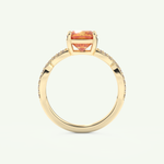 1.78 CT Cushion Cut Pave November-Citrine Birthstone Engagement Ring 5