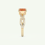 1.78 CT Cushion Cut Pave November-Citrine Birthstone Engagement Ring 6