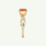 1.78 CT Cushion Cut Pave November-Citrine Birthstone Engagement Ring 6