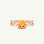 1.78 CT Cushion Cut Pave November-Citrine Birthstone Engagement Ring 7