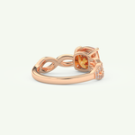 1.78 CT Cushion Cut Pave November-Citrine Birthstone Engagement Ring 9