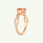 1.78 CT Cushion Cut Pave November-Citrine Birthstone Engagement Ring 10
