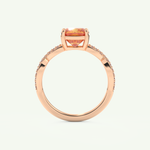 1.78 CT Cushion Cut Pave November-Citrine Birthstone Engagement Ring 11