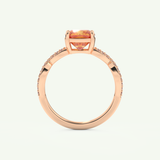 1.78 CT Cushion Cut Pave November-Citrine Birthstone Engagement Ring 11