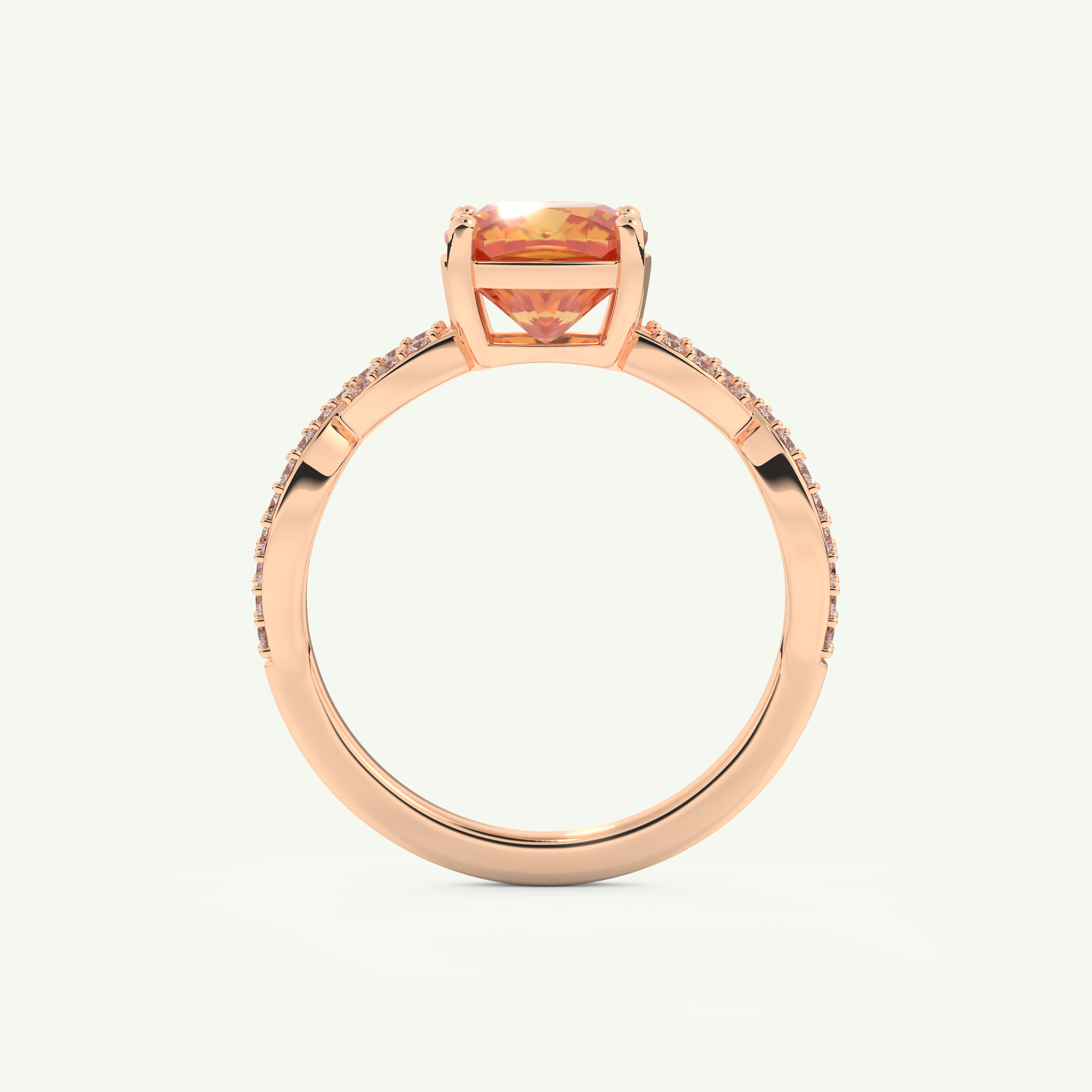 1.78 CT Cushion Cut Pave November-Citrine Birthstone Engagement Ring 11