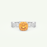 1.78 CT Cushion Cut Pave November-Citrine Birthstone Engagement Ring 13