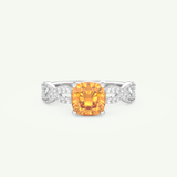 1.78 CT Cushion Cut Pave November-Citrine Birthstone Engagement Ring 13