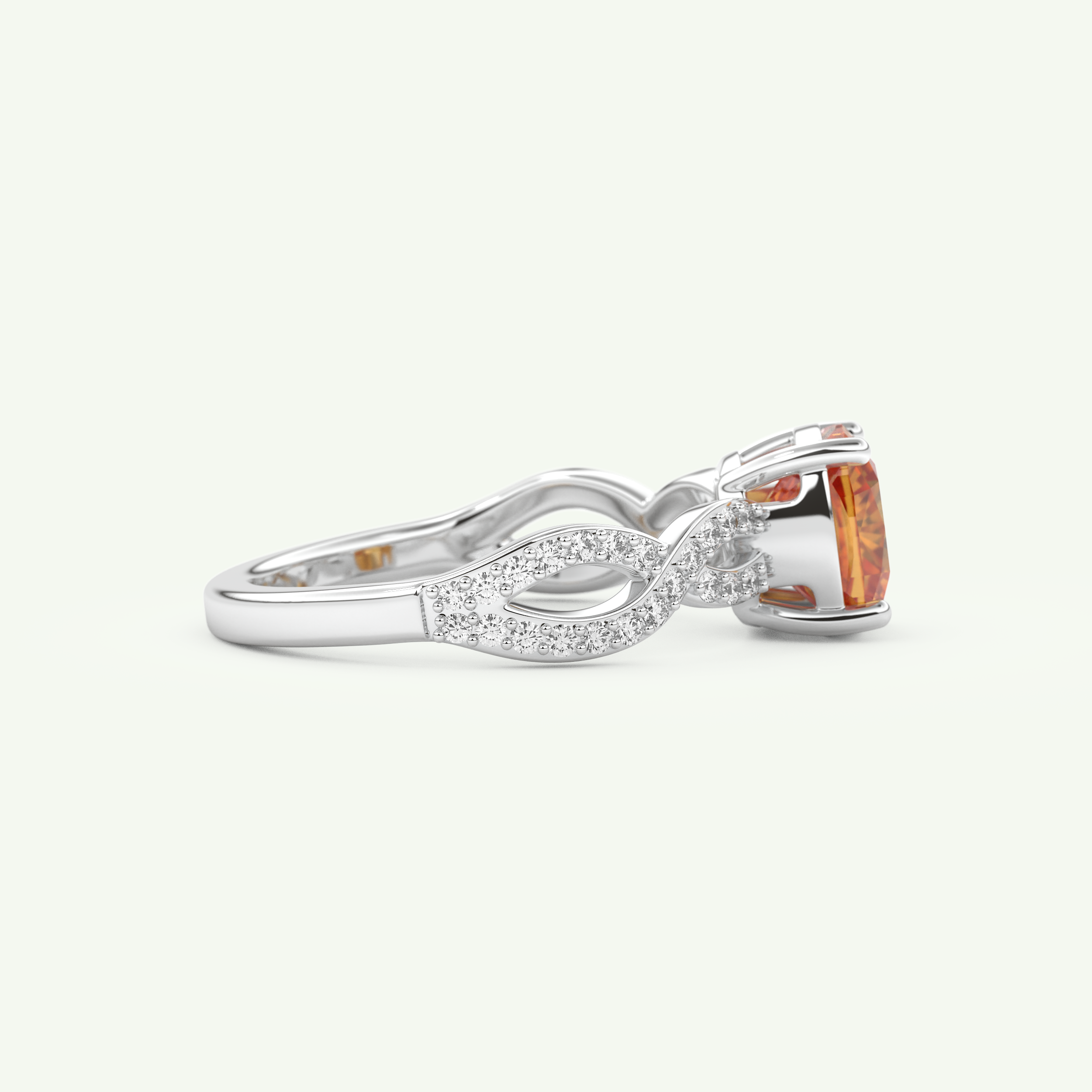 1.78 CT Cushion Cut Pave November-Citrine Birthstone Engagement Ring 14