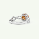 1.78 CT Cushion Cut Pave November-Citrine Birthstone Engagement Ring 15