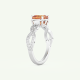 1.78 CT Cushion Cut Pave November-Citrine Birthstone Engagement Ring 16