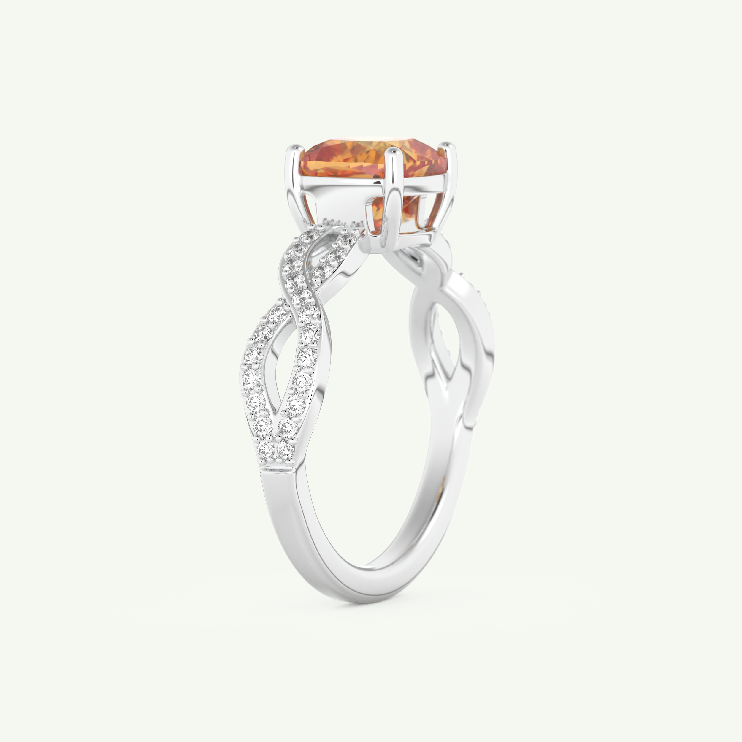 1.78 CT Cushion Cut Pave November-Citrine Birthstone Engagement Ring 16