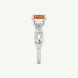 1.78 CT Cushion Cut Pave November-Citrine Birthstone Engagement Ring 18