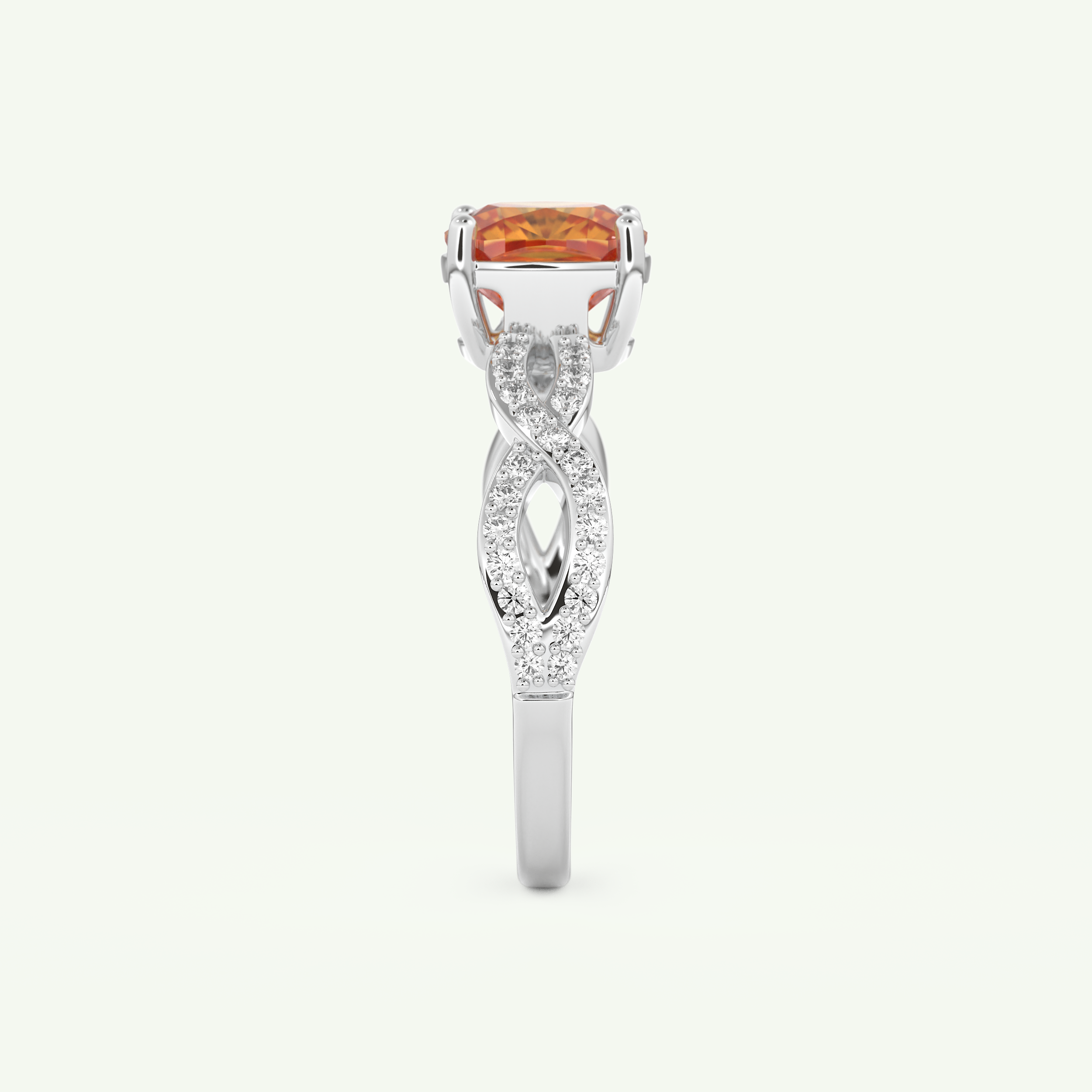 1.78 CT Cushion Cut Pave November-Citrine Birthstone Engagement Ring 18