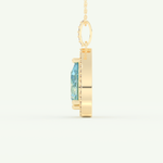0.81 TCW Pear December- Blue Topaz Halo Birthstone Necklace 3