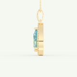 0.81 TCW Pear December- Blue Topaz Halo Birthstone Necklace 3