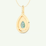 0.81 TCW Pear December- Blue Topaz Halo Birthstone Necklace 4