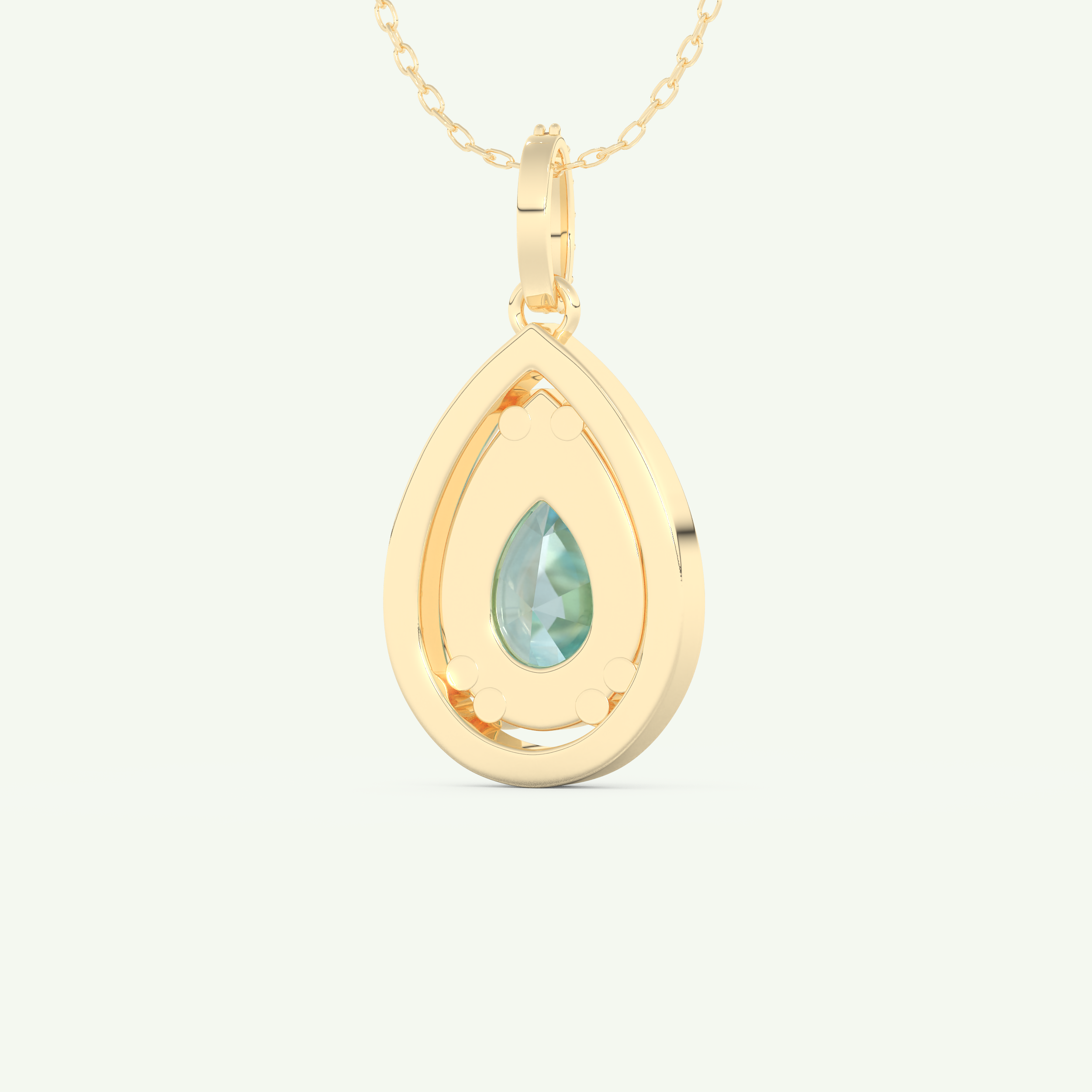 0.81 TCW Pear December- Blue Topaz Halo Birthstone Necklace 4