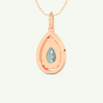 0.81 TCW Pear December- Blue Topaz Halo Birthstone Necklace 9