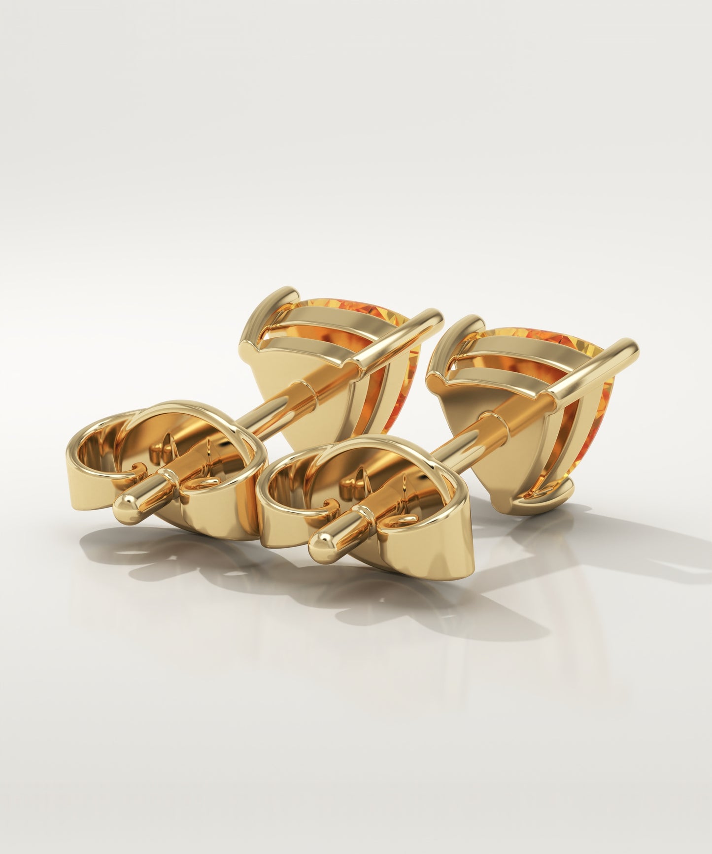 2.92 TCW Trilllion November-Citrine Birthstone Stud Earrings