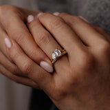 1.47 TCW Emerald & Pear Cut Toi Et Moi Lab-Grown Diamond Engagement Ring