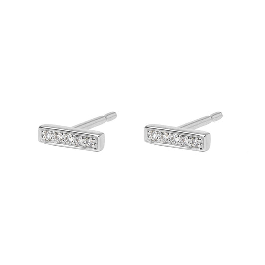 0.025 TCW Round Lab-Grown Diamond T Bar Stud Earrings