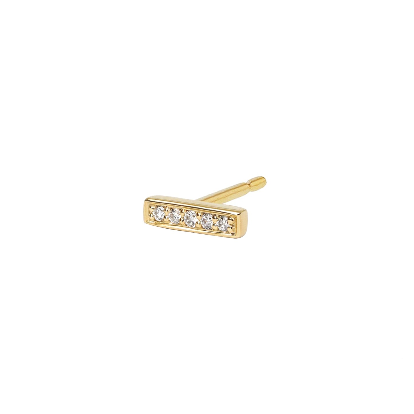 0.025 TCW Round Lab-Grown Diamond T Bar Stud Earrings