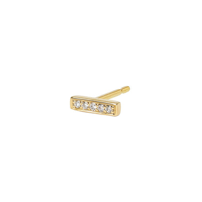 0.025 TCW Round Lab-Grown Diamond T Bar Stud Earrings
