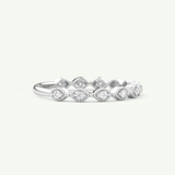 0.14 TCW Round Shaped Moissanite Half Eternity Wedding Band (US Size 5.75)