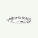 0.14 TCW Round Shaped Moissanite Half Eternity Wedding Band (US Size 5.75)