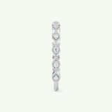 0.14 TCW Round Shaped Moissanite Half Eternity Wedding Band (US Size 5.75)