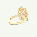 3.35 CT Emerald Cut Moissanite Cluster Engagement Ring (US Size 4.75 Ready To Ship)