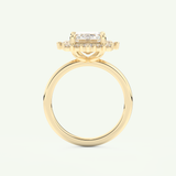 3.35 CT Emerald Cut Moissanite Cluster Engagement Ring (US Size 4.75 Ready To Ship)