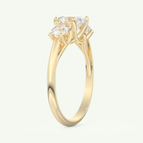1.91 CT Oval Cut Moissanite Three Stone Engagement Ring (US Size 11 Ready To Ship)