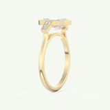 2 CT Emerald Cut Moissanite Three Stone Engagement Ring (US Size 7.25 Ready To Ship)