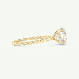 1 CT Round Cut Moissanite Solitaire Engagement Ring (US Size 3 Ready To Ship)