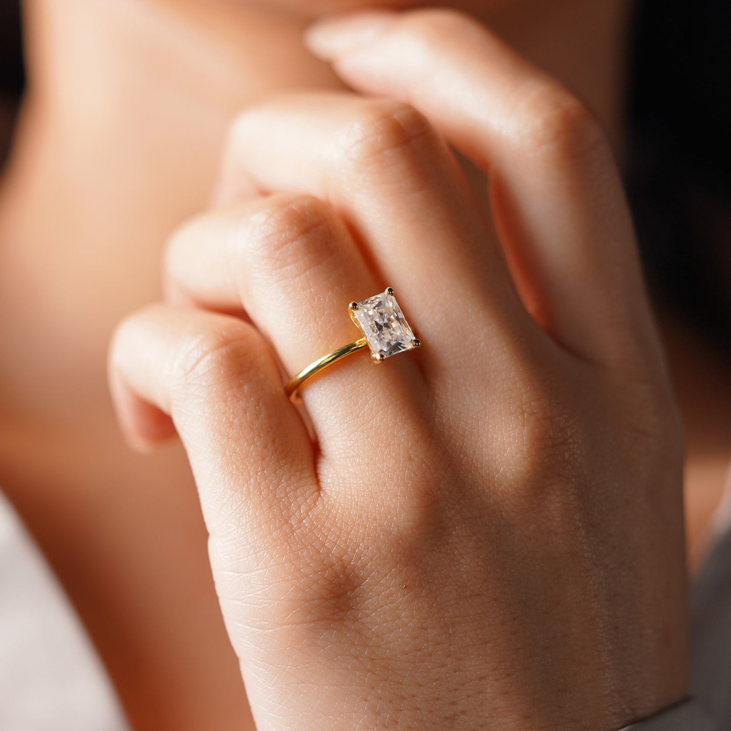 Radiant Cut Solitaire Lab-Grown Diamond Engagement Ring