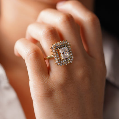 Radiant Cut Double Halo Lab-Grown Diamond Engagement Ring