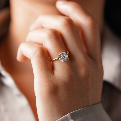 Round Cut Solitaire Lab-Grown Diamond Engagement Ring