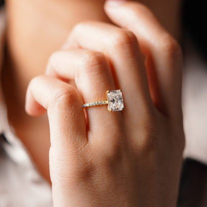 Radiant Cut Pave Lab-Grown Diamond Engagement Ring